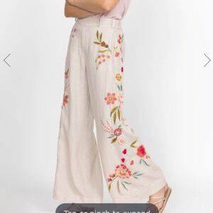 Johnny Was JOYA WIDE LEG LINEN PANT size L